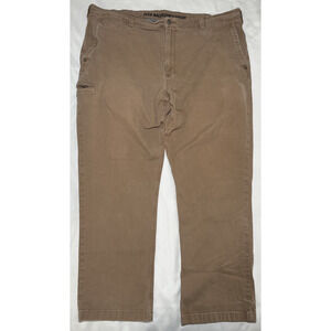 Duluth Trading Flex Ballroom Khakis Tan Pants Men's 42x32 Zip Fly Relaxed Fit
